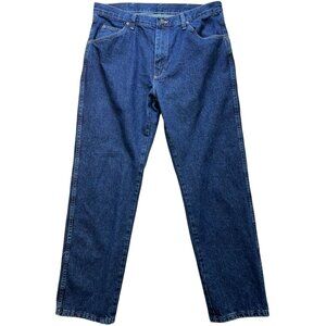 Wrangler Men's Hero Straight Jeans Stretch Sz 36x32 Blue Denim Pockets Dark Wash